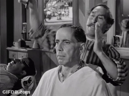 Man Getting Haircut By Barber GIF
