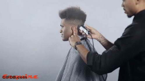 Man Getting Haircut By Barber GIF