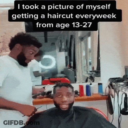 Man Getting Haircut By Barber With Comb GIF