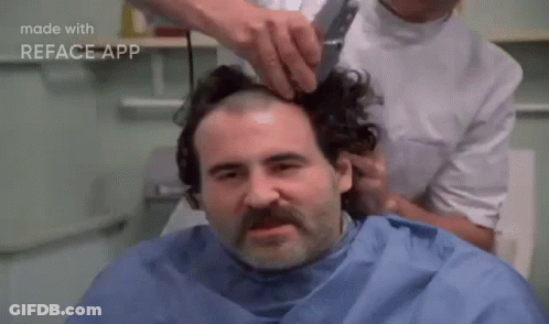 Man Getting Haircut From Barber GIF