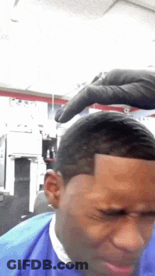 Man Getting Haircut From Barber GIF