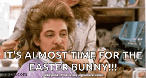 Man Getting Haircut Says Almost Time For Easter Bunny GIF