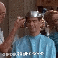 Man Getting Haircut With Bowl On Head GIF