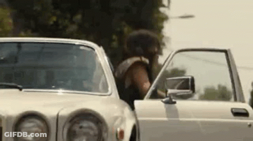 Man Getting Out Of White Car Door Open GIF