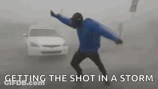 Man Getting Shot In Storm, Car Driving GIF