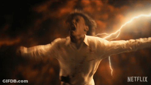 Man Getting Struck By Lightning GIF