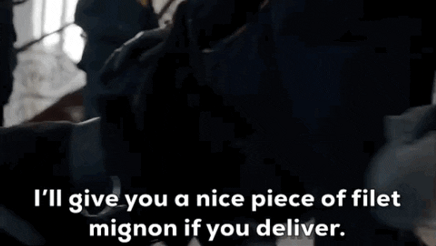 Man Give One Nice Piece Of Filet Mignon GIF