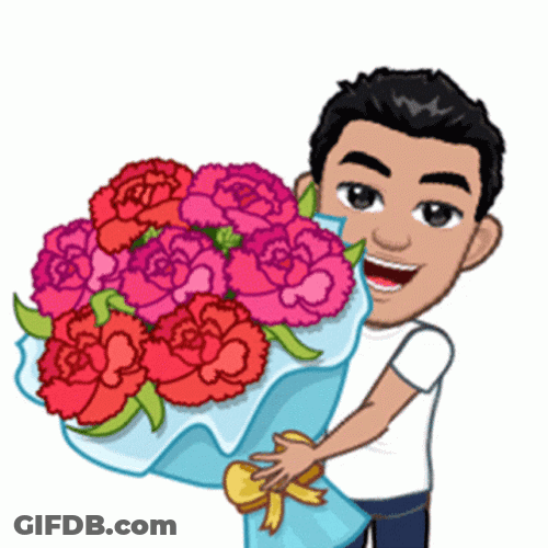 Man Giving Flowers Animation GIF