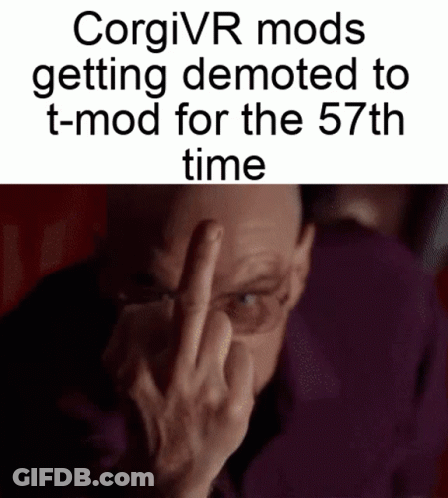 Man Giving Middle Finger Corgivr Mods Demoted To T-Mod 57Th Time GIF