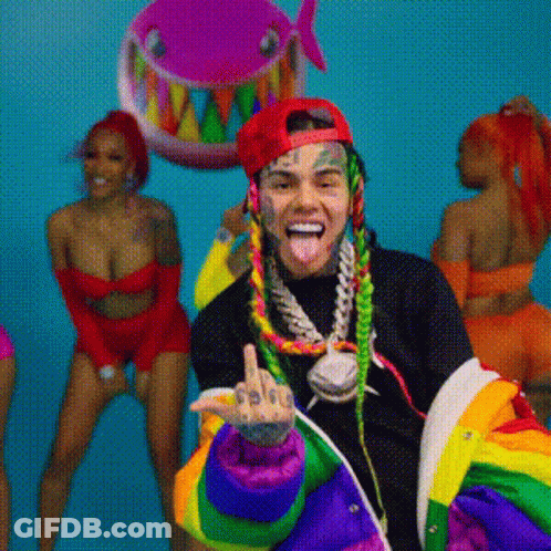 Man Giving Middle Finger In Front Of Bikini Women GIF