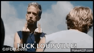 Man Giving Middle Finger Saying Fuck Louisville GIF