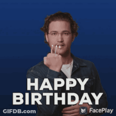 Man Giving Middle Finger Saying Happy Birthday GIF