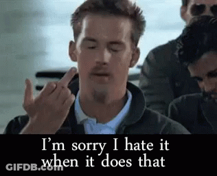 Man Giving Middle Finger Sorry I Hate It When It Does That GIF