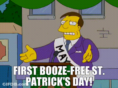 Man Giving Speech About Booze-Free St Patrick's Day GIF