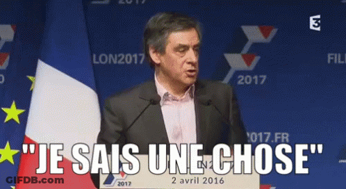 Man Giving Speech At Microphone Saying Je Sais Une Chose GIF