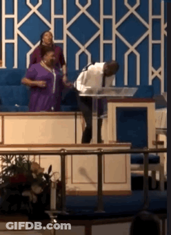 Man Giving Speech At Podium Woman Watching GIF