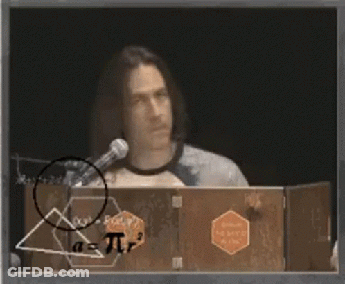 Man Giving Speech In Front Of Chalkboard GIF