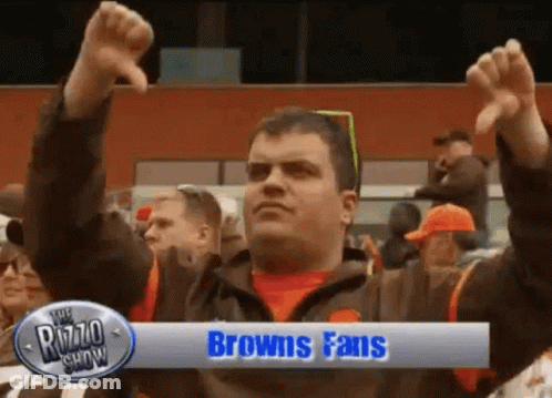 Man Giving Thumbs Down In Browns Jacket GIF