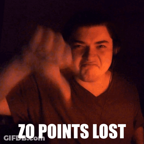 Man Giving Thumbs Down Zo Points Lost GIF
