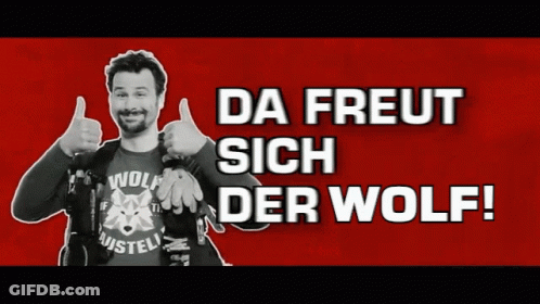 Man Giving Thumbs Up Da Freut Sich Der Wolf GIF