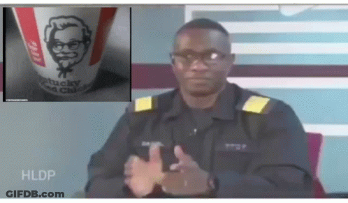 Man Giving Thumbs Up In Front Of KFC Cup GIF