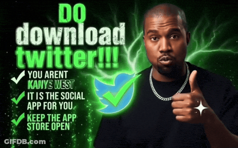 Man Giving Thumbs Up In Front Of Twitter Logo GIF