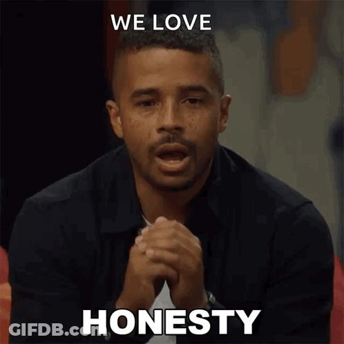 Man Giving Thumbs Up Saying We Love Honesty GIF