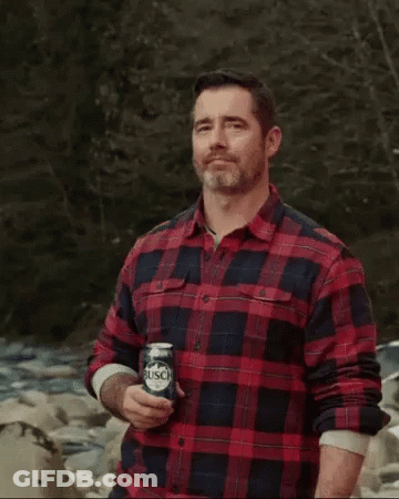 Man Giving Thumbs Up With Busch Beer GIF
