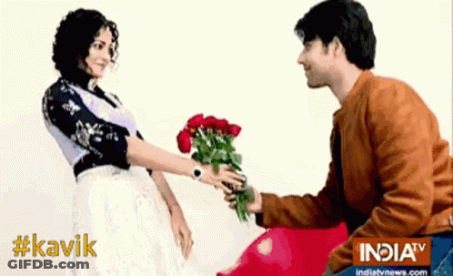 Man Giving Woman Red Roses #Kavik GIF