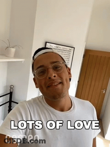 Man Glasses And Hat Says Lots Love Cameo GIF