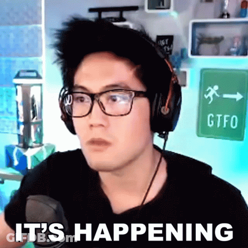 Man Glasses And Headphones Saying It's Happening GTFO GIF