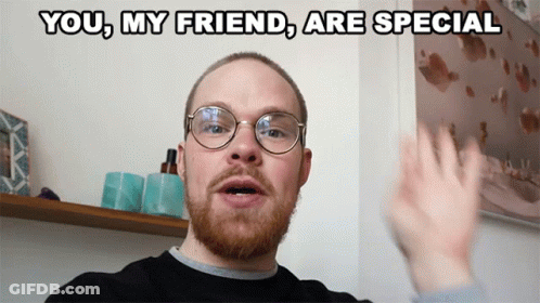 Man Glasses Black Shirt Says You My Friend Are Special GIF