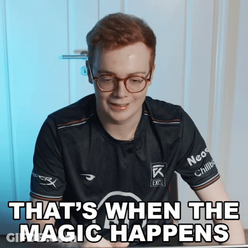 Man Glasses Black Shirt That's When Magic Happens GIF