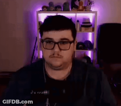 Man Glasses Headphones At Microphone In Purple Lights GIF