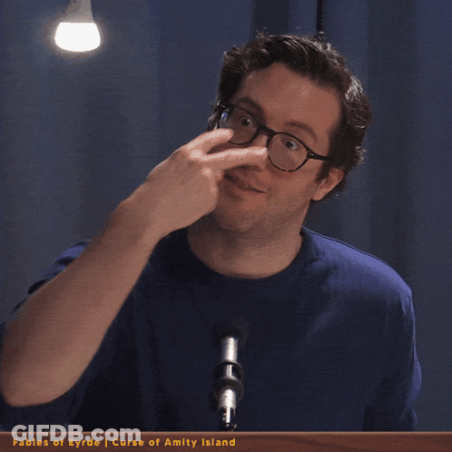 Man Glasses Microphone Fables Of Eyre Curse Of Amity Island GIF