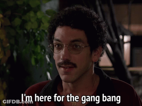 Man Glasses Mustache I'm Here For Gang Bang GIF