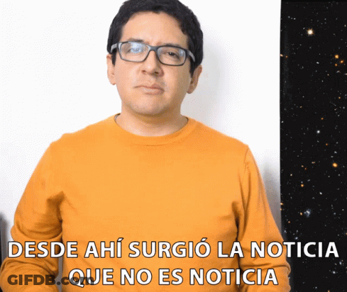 Man Glasses Orange Shirt Desde Ahi Surgio La Noticia Que No Es Noticia GIF