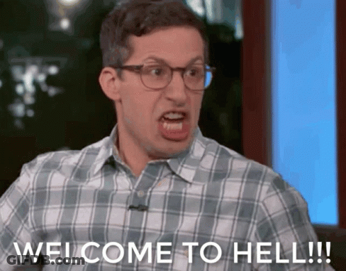 Man Glasses Plaid Shirt Saying Welcome To Hell GIF