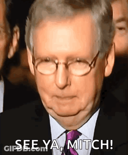 Man Glasses Purple Tie Says See Ya Mitch GIF
