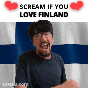 Man Glasses Screaming Scream If You Love Finland GIF