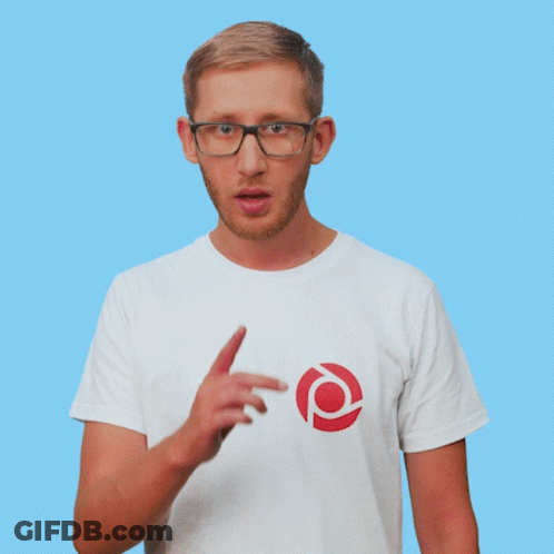 Man Glasses White T-Shirt Red Circle On Chest GIF