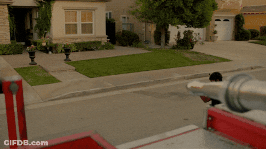 Man Got Blasted By Water Using Fire Hose GIF