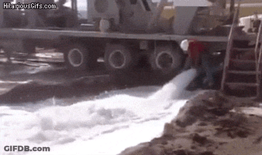 Man Got Blown Away By Fire Hose GIF