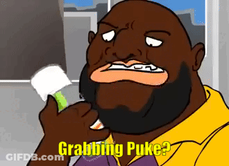 Man Grabbing Puke GIF