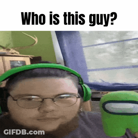Man Green Headphones Glasses Green Among Us Toy GIF