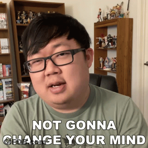 Man Green Shirt Says Not Gonna Change Mind GIF