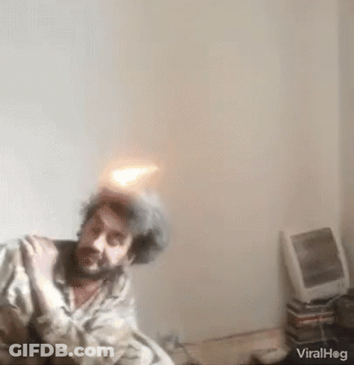Man Hair On Fire In A Couch GIF