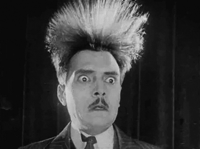 Man Hair Up Static Electricity Shock GIF