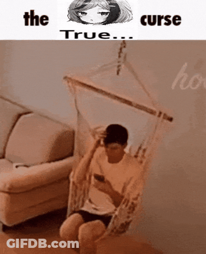 Man Hammock Girl Picture Text The Curse True GIF
