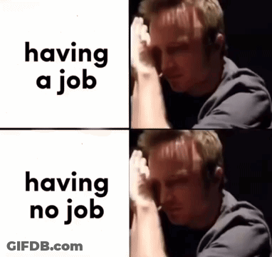 Man Hands On Head Having Job And No Job GIF